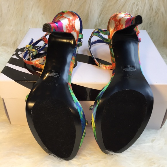 NWB Nine West blue multicolor Malinda sandals - Picture 5 of 6